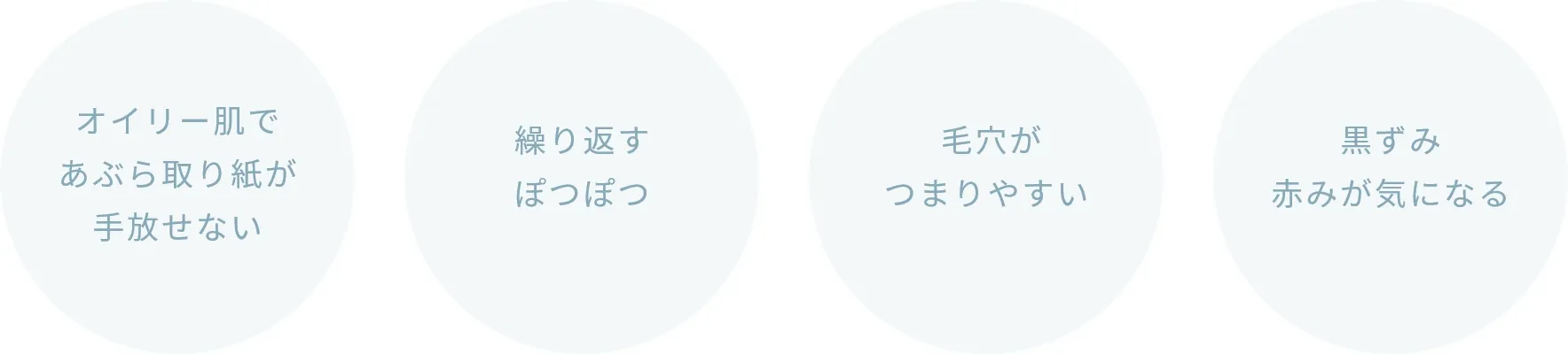 オイリー肌であぶら取り紙が手放せない 繰り返すぽつぽつ  毛穴がつまりやすい 黒ずみ赤みが気になる