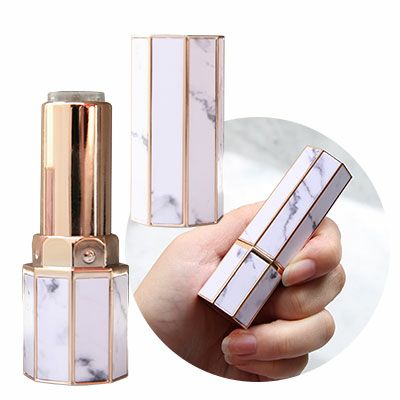 P10倍】リップスティック容器・ホワイトマーブル柄／1個 | マンデイムーン