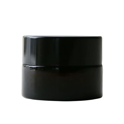 アンバーガラスジャー・黒キャップ[5ml]／1個
