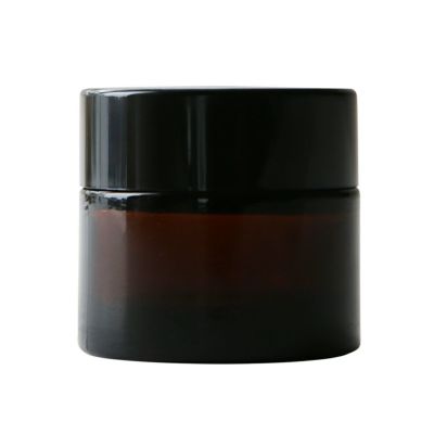 アンバーガラスジャー・黒キャップ[10ml]／1個