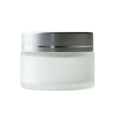 【P10倍】フロストガラスジャー・シルバーキャップ[30ml]／1個