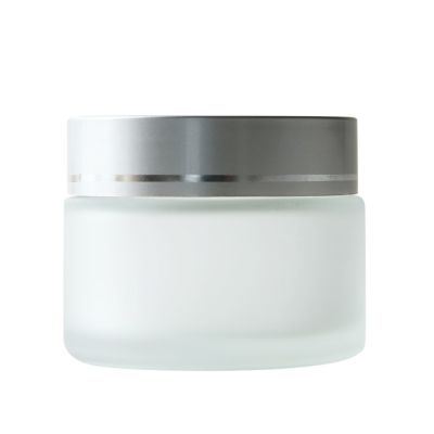 【全品P10倍】フロストガラスジャー・シルバーキャップ[50ml]／1個